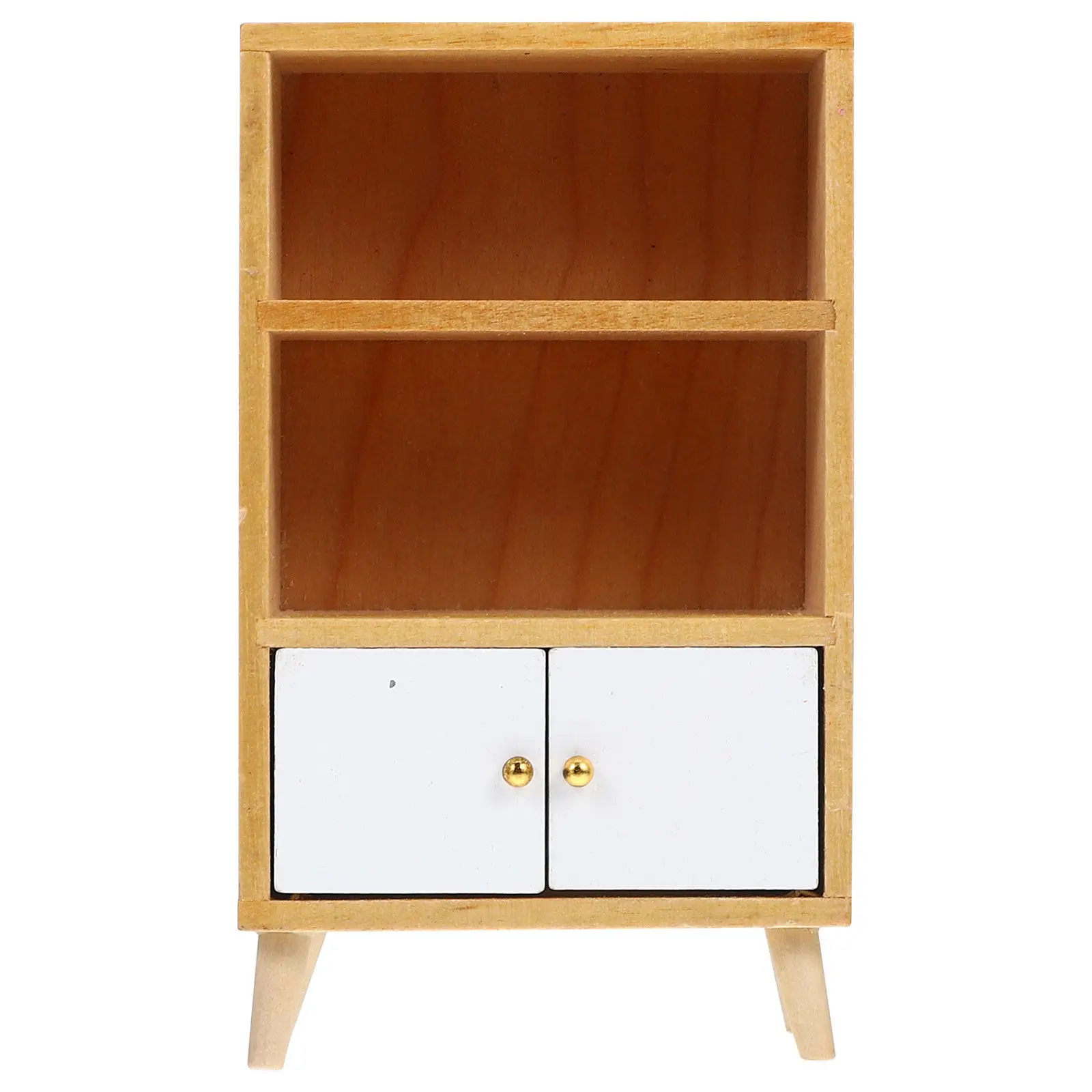 

Mini Wooden Bookshelf Realistic Texture Tiny House Furniture Miniature Cabinet Micro Scene Decor Kids Room Accessories