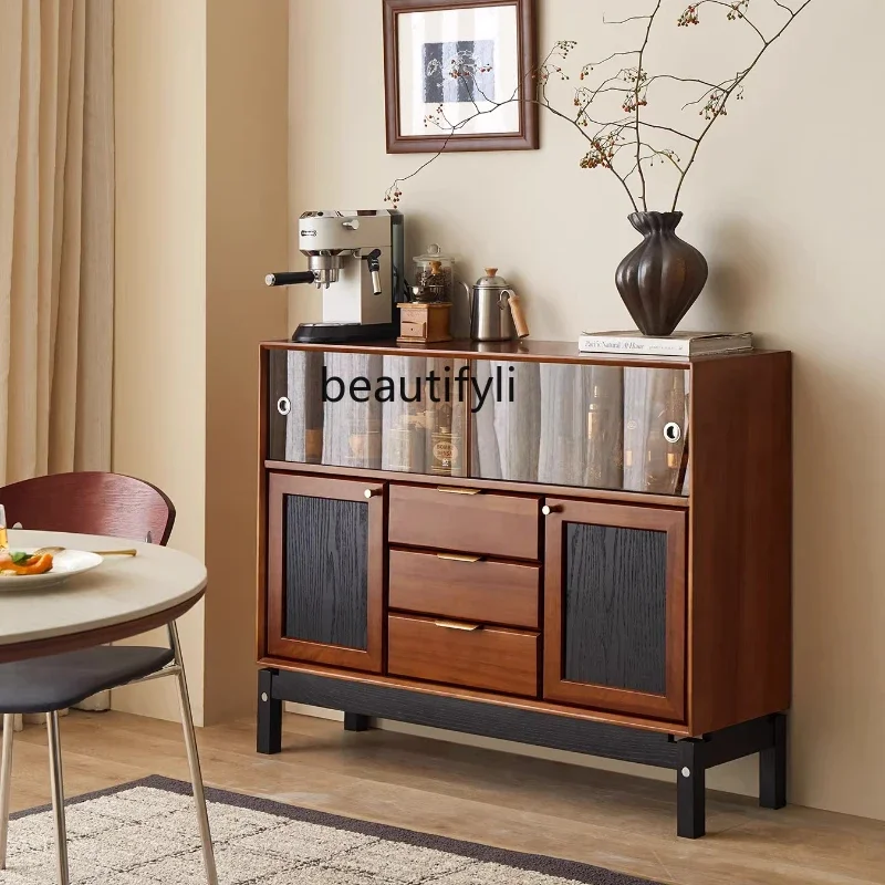 

Medieval solid wood living room against the wall storage locker household retro dining side cabinet