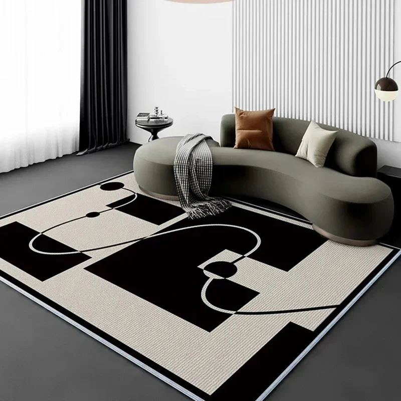 VIKAMA Minimalist Geometric Carpet, Soft Noise-Reducing Floor Mat For Living Room, Sofa And Lounge Cushion For Home Decoration