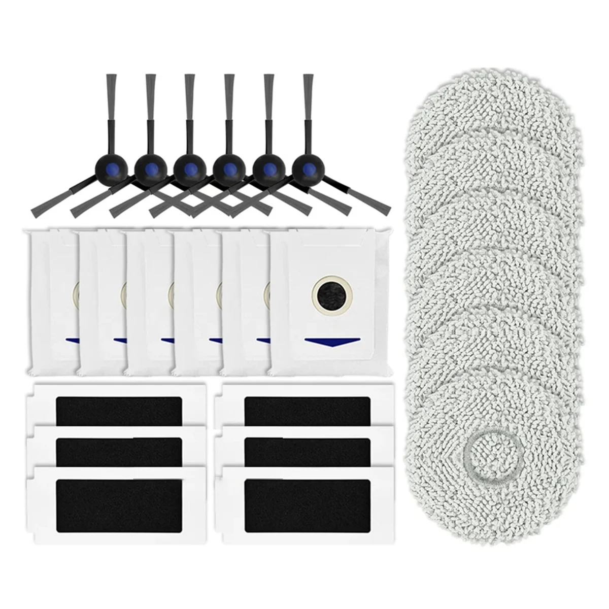 

A04V For T30 Pro Omni Robot Replacement Side Brush HEPA Filter Mop Pad Dust Bag Spare Parts Accessories,24PCS