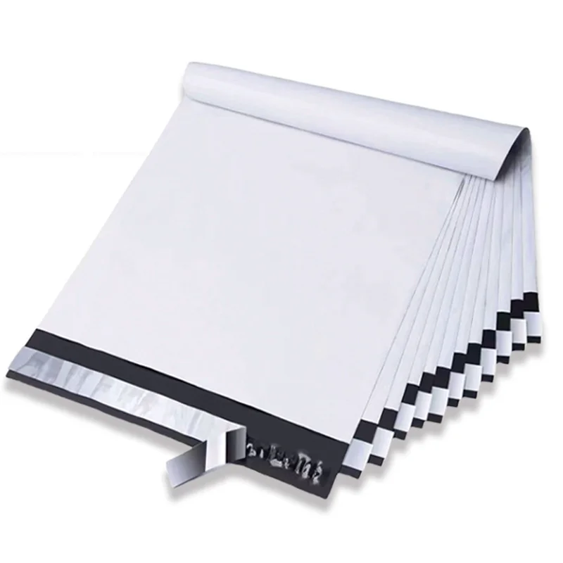 50Pcs Shipping Envelope Bags Grey White Color Plastic Express Envelope Storage Bags Mailing Bags Self Adhesive Seal Courier Bags