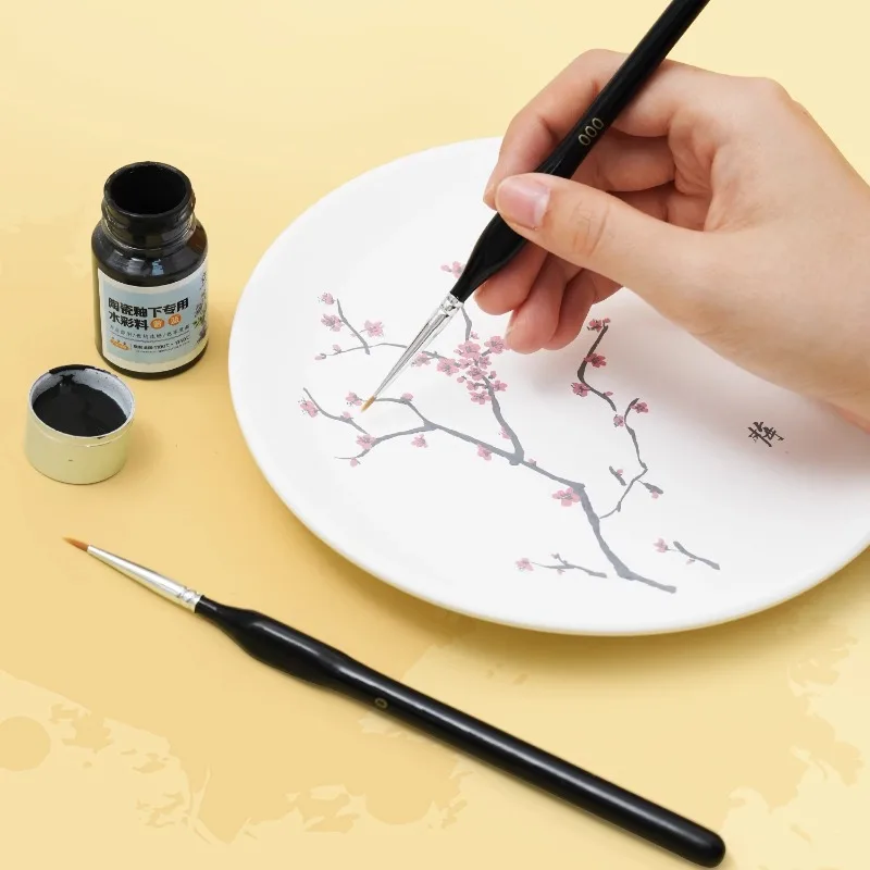 

Керамическая ручка-крючок, нейлоновая тонкая щетка для волос, сделай сам, керамическая ручная роспись, тонкая кисть, художественный рисунок линий, специальные керамические инструменты