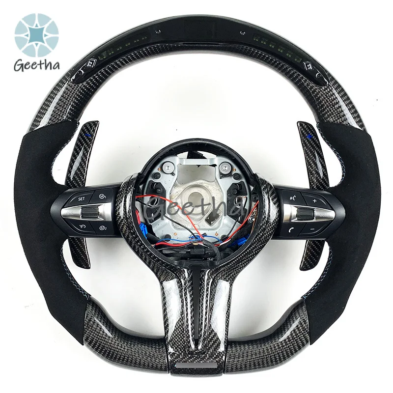 For Upgrades Style for BMW F10 F30 F31 F32 F20 E92 E60 X6 E71 X5 M3 M4 M5 M6carbon Fiber Sports Steering Wheel