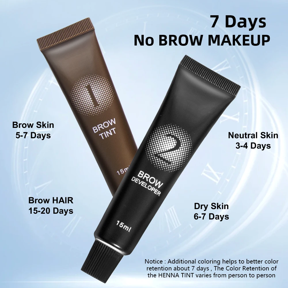 Henna Eyelash Brow Dye Tint Professional Lash Eyebrow Dye 15-minutowy szybkoschnący krem do brwi Półtrwały makijaż brwi Czarny