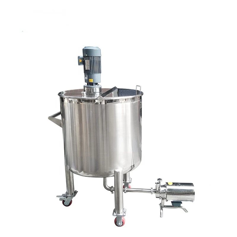 100L anti-corrosive chemical liquid mixing tank with agitator mixer and transfer pump