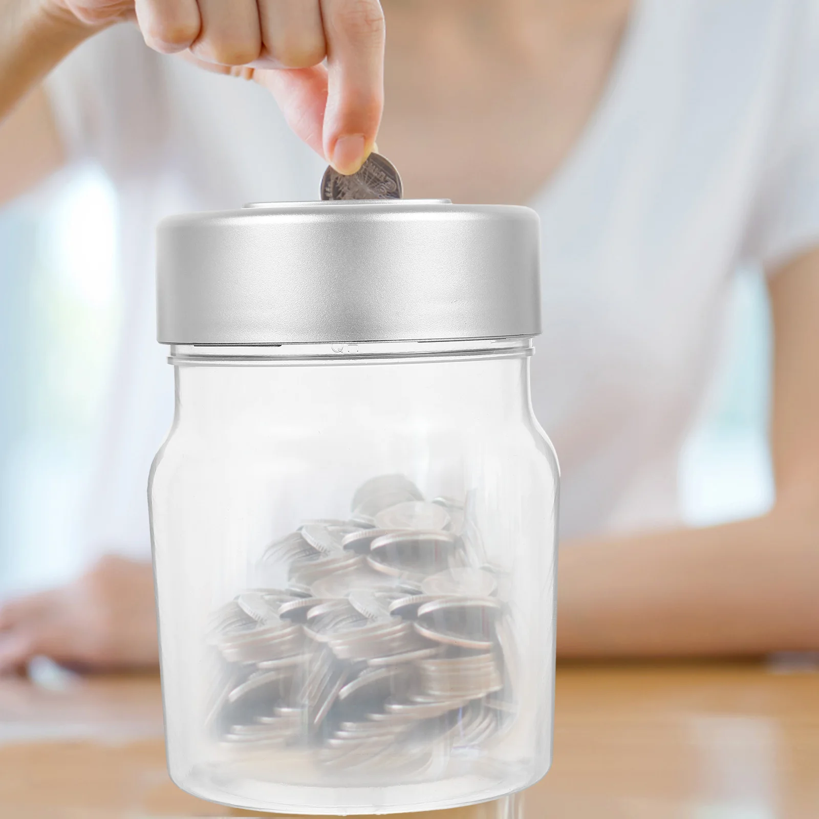 وعاء توفير العملات المعدنية، حاوية نقود لسطح المكتب، وعاء نقود مدمج، إكسسوارات منزلية، صندوق توفير #2