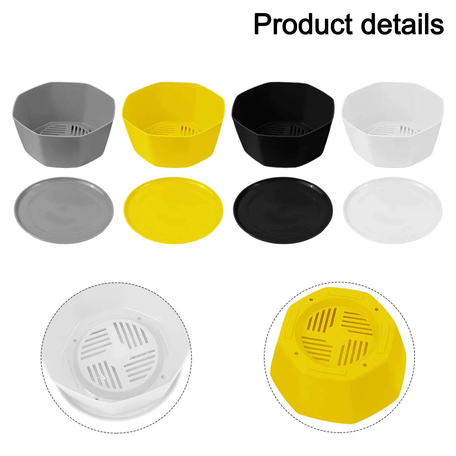 4Pcs Round Plastic Flower Pots for Succulents and Plants Artistic Design with Drainage Hole for Healthy Growth