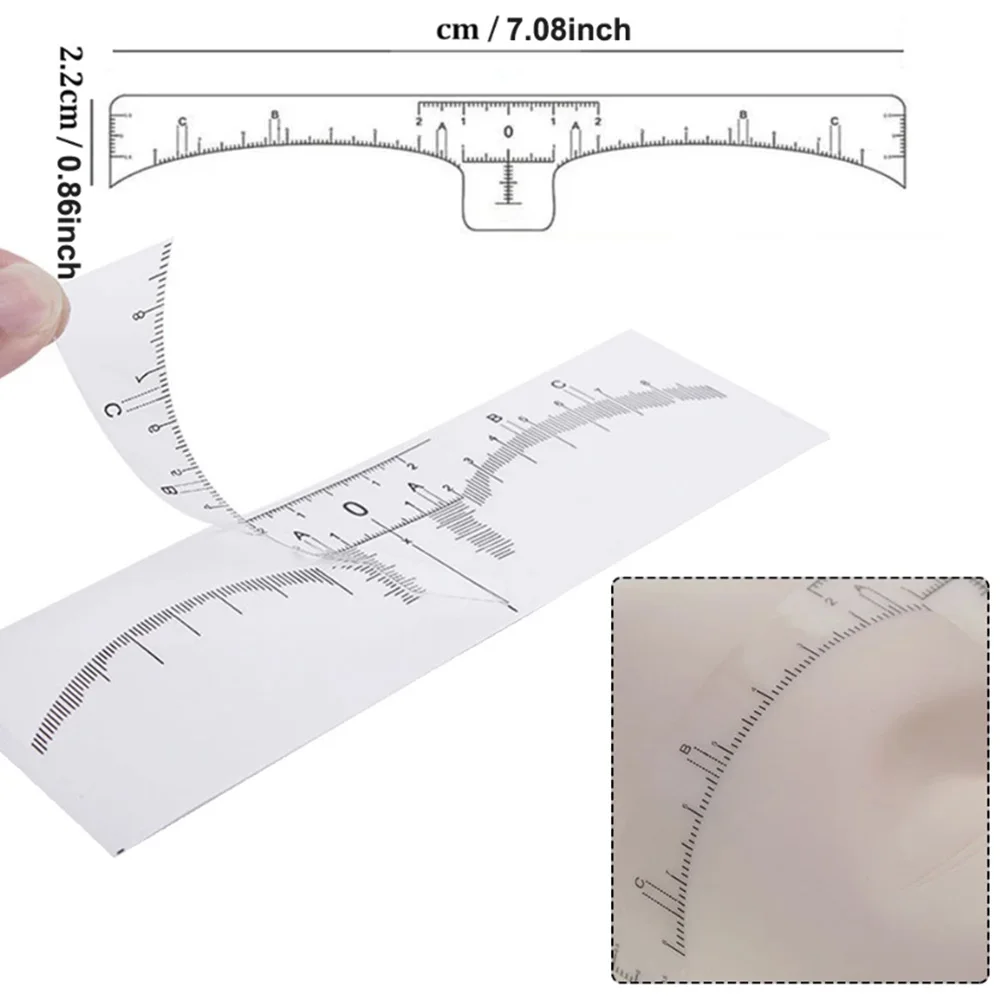 100/50/20/10PCS Disposable Eyebrow Ruler for Microblading Adhesive Eyebrow Sticker Stencil Guide Measuring Tool