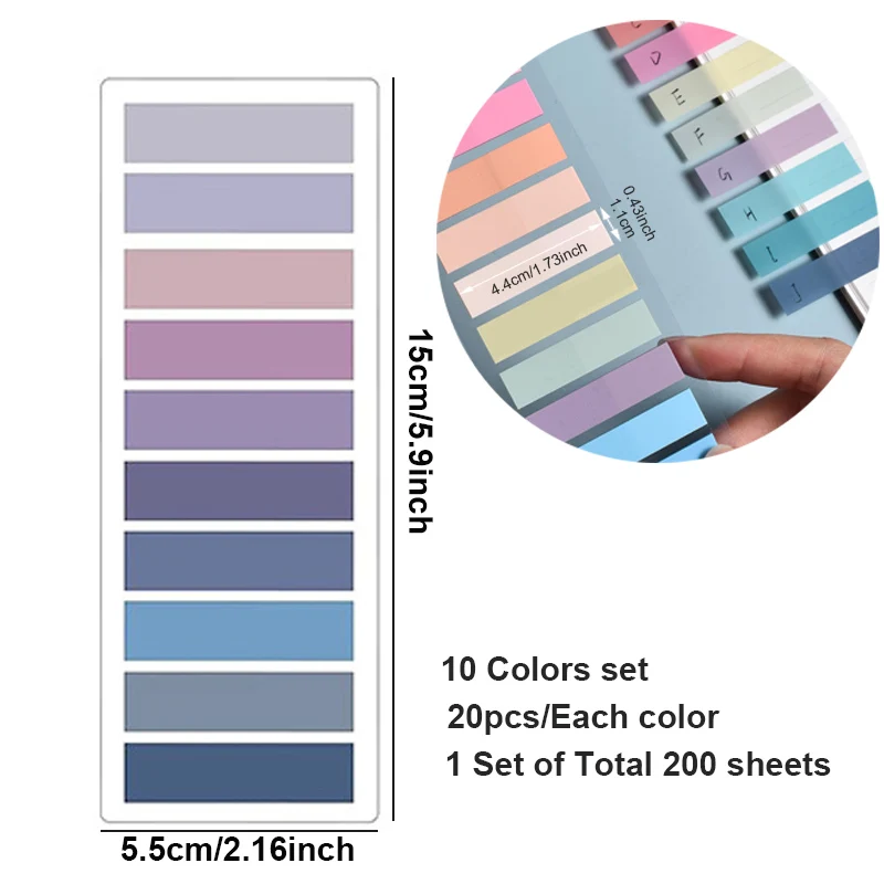 2400 Sheets Index Tabs Self Adhesive Page Markers Transparent Sticky Notes Classify Files Flags Posted It planner Stickers