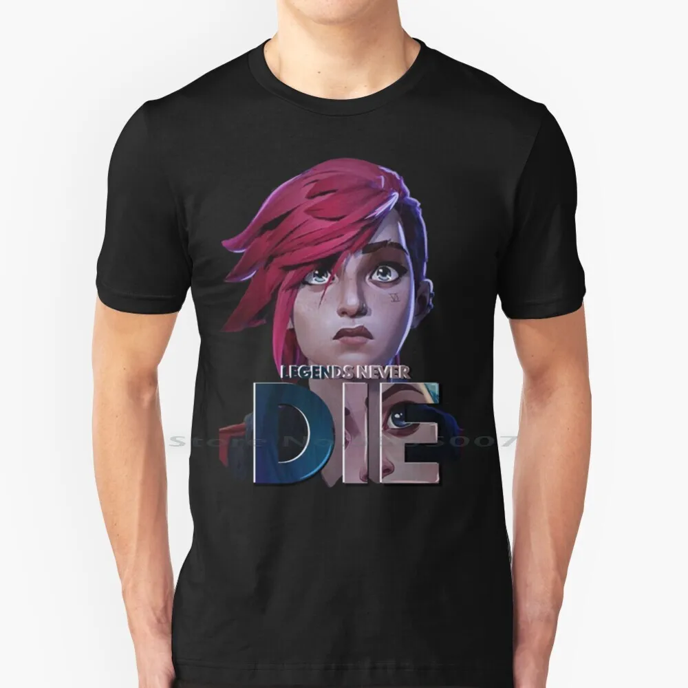 T-shirt legend Never Die (Vi), 100% coton, Arcane Vi, Jinx Vi, jeu de fantaisie