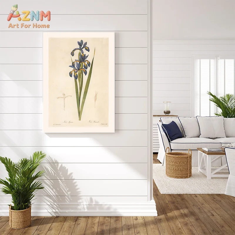 Vintage Botanical Flower Wall Art Retro Plant Illustration Bird Of Paradise Lily Canvas Prints Farmhouse Living Room Decor