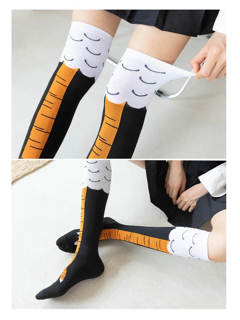 Women Chicken Paws Socks Anime Chicken Claw Long Socks Cute Funny Gym Wearing Halloween Party Costumes Prop Fance Dress