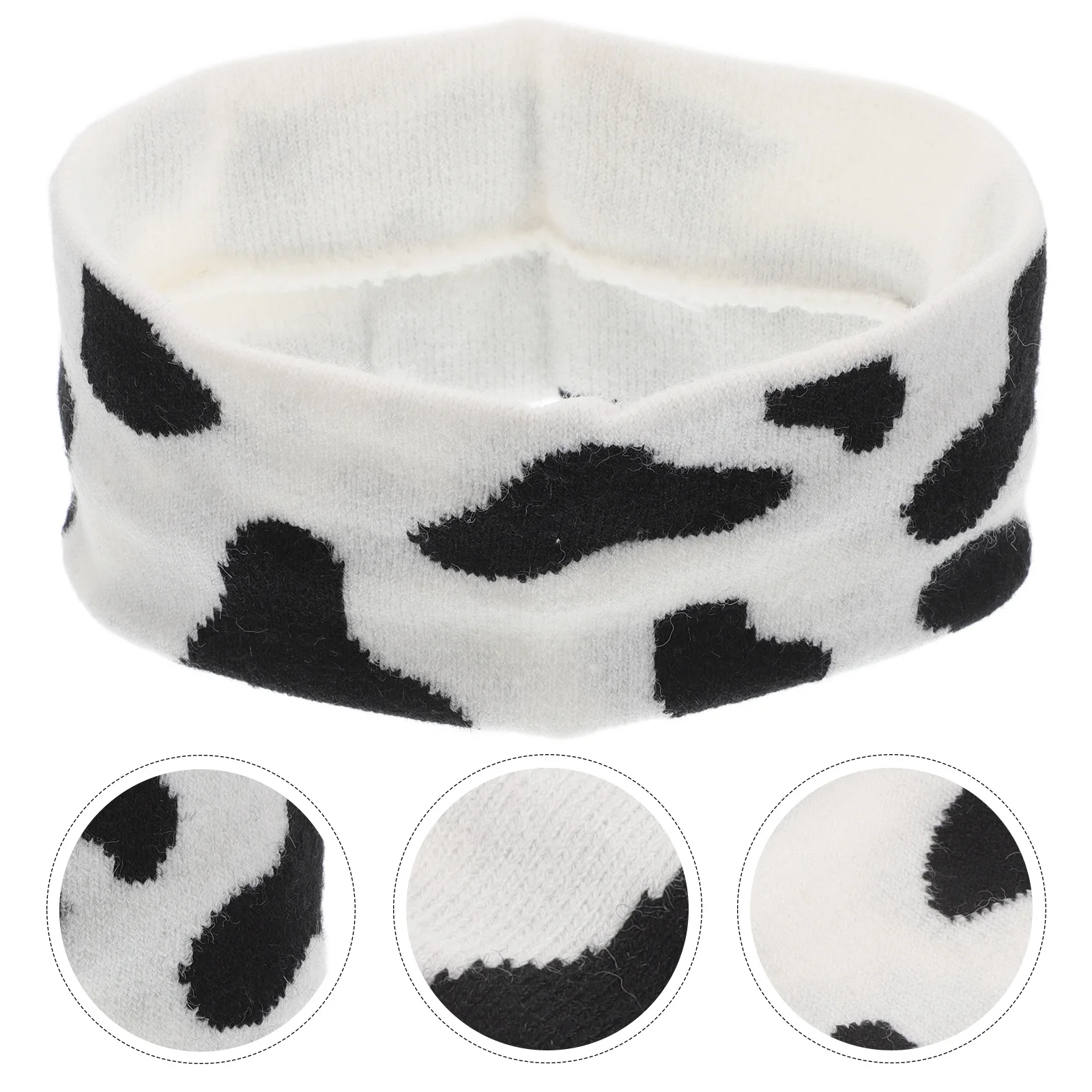 

Knitted Headband Leopard Print Stretchy Sweat Absorbing for Women Men Yoga Running Sports Gym Accessory Athletic Headwrap