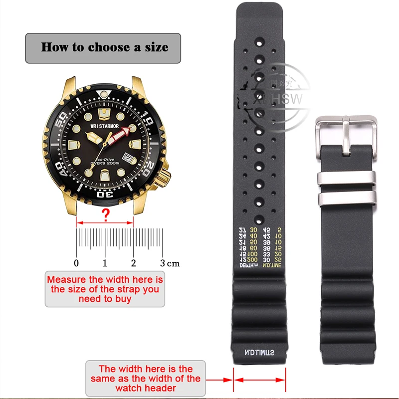 Watch Accessories Resin Strap 20/22/24mm Suitable for Citizen promaster nd limits Solar Sports Diver Steel Bezel Band Bracelet