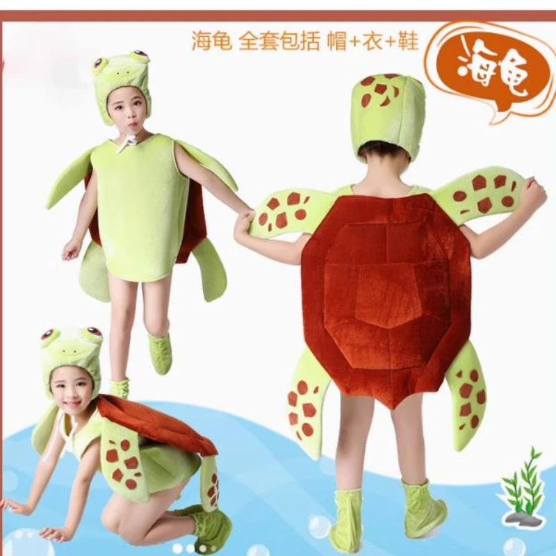 

Sea Turtle Cosplay Costume Children‘s Marine animals Performance Clothing Set Hat Clothes Shoe Kids Anime Octopus Shark Dolphin