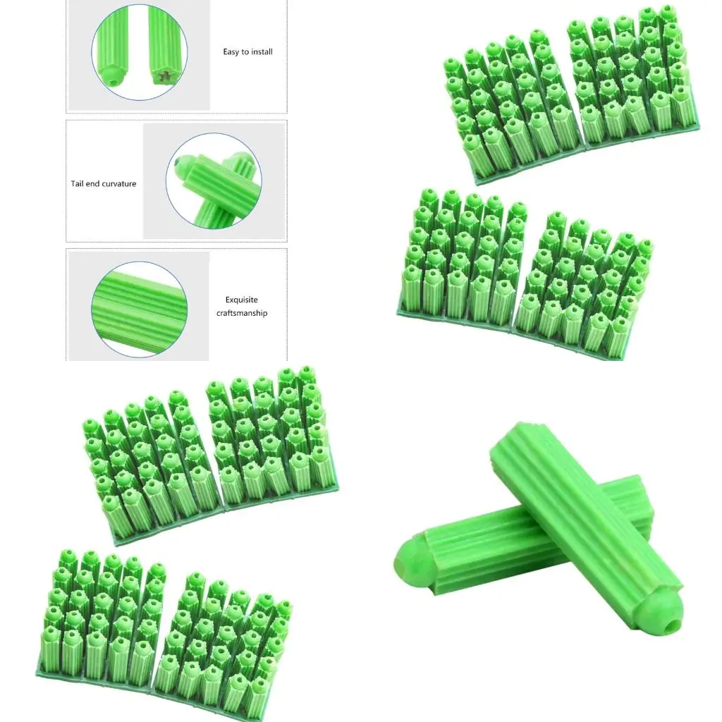 

Pack of 100 Nylon Masonry Screws Heavy Duty Plastic Wall Anchors for Plasterboard Brick Installation Wall Fixing