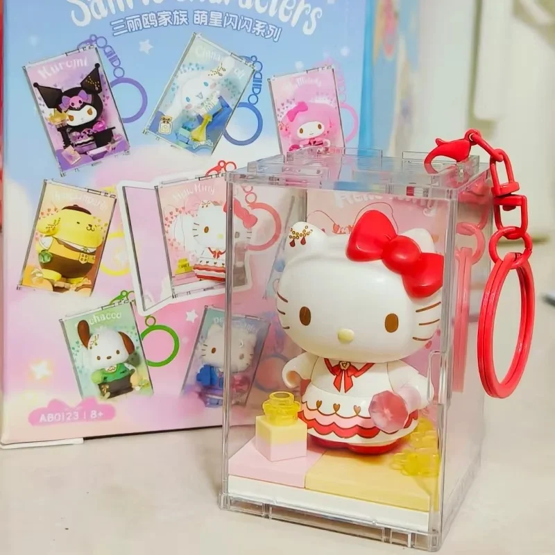 

New Genuine Stock Sanrio Characters Sparkling Series Pendant Blind Box Keychain Kuromi My Melody Ornament Girl Birthday Gifts