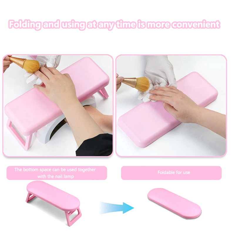 Folding Nail Hand Manicure Rest Arm Stand Pillow Cushion Holder Table Desk Armrest Sponge Support Mat Polish Tool Practice Salon