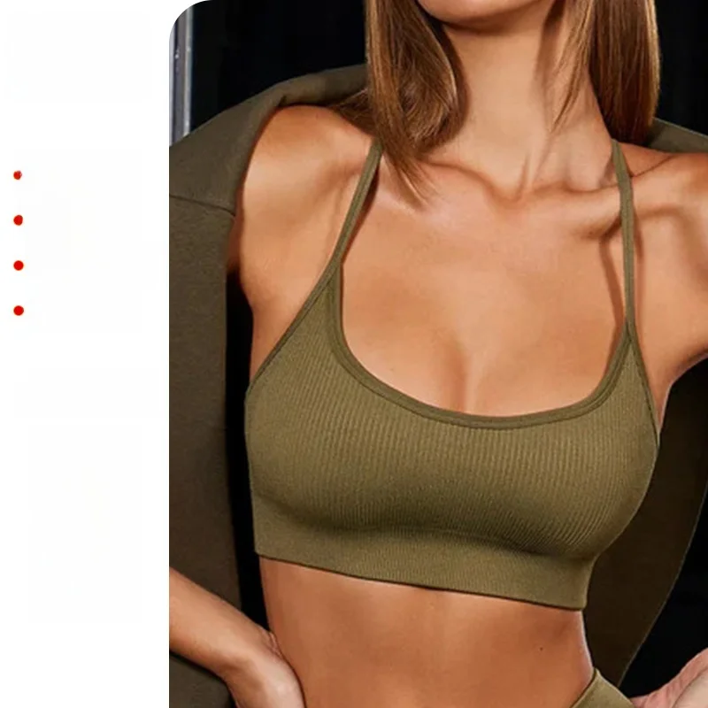 حمالة صدر رياضية للنساء من Alpha Thread قابلة للتنفس ورقبة رسن كبيرة مفتوحة من الخلف على شكل حرف Y حمالة صدر لليوجا واللياقة البدنية