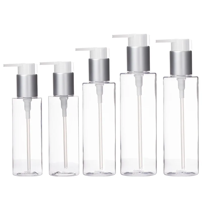 

20Pcs Clear Plastic Empty Bottle Refillable Lotion Pump 100ml 120ml 150ml 200ml 250ml Cosmetic Packaging Shampoo Bottles