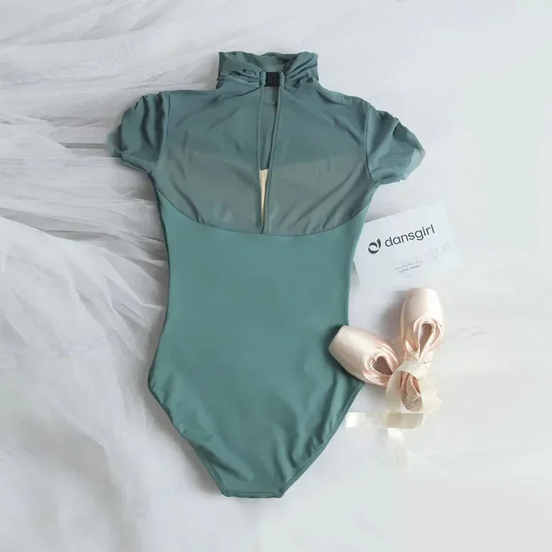 2023 New Ballet Dance Body Suit for Women Design pile collar One-piece Gymnastics Basic Training Ballet Leotards for Girls