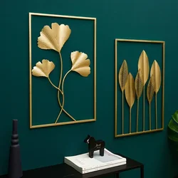 Nordic Metal Leaf Plant Wall Decor ferro battuto appeso a parete Non perforato murale soggiorno camera da letto decorazione della casa Hot