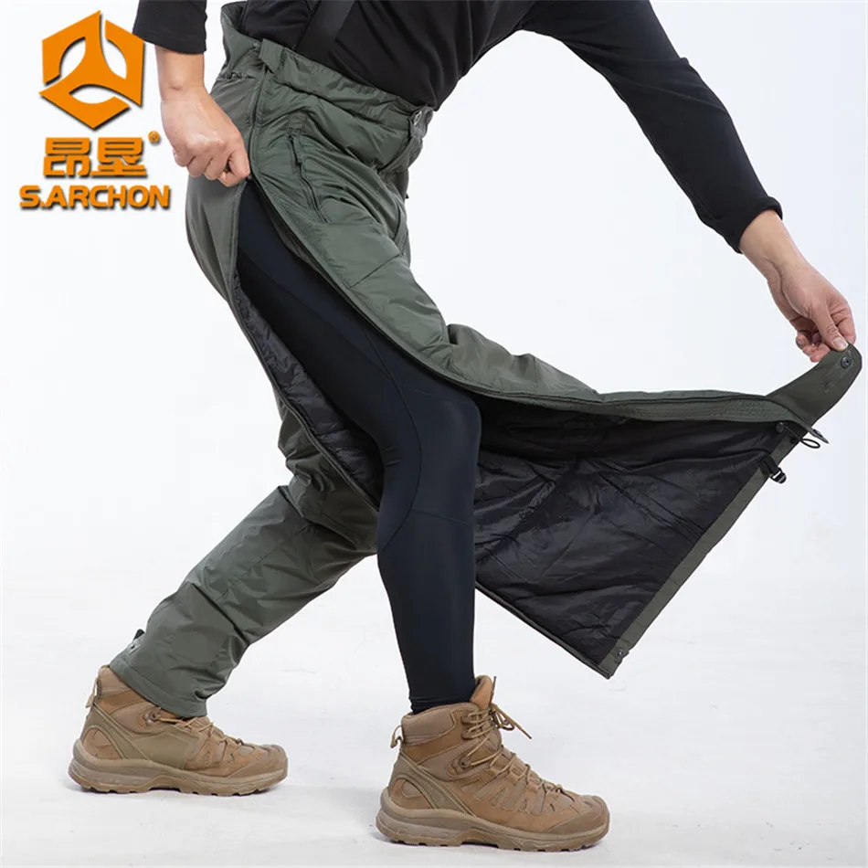 

Outdoor Thick Warm Tactical Pants Ski Mountaineering Sports Pants Winter Side Zipper Fully Open Cold Resistant Cotton Trousers