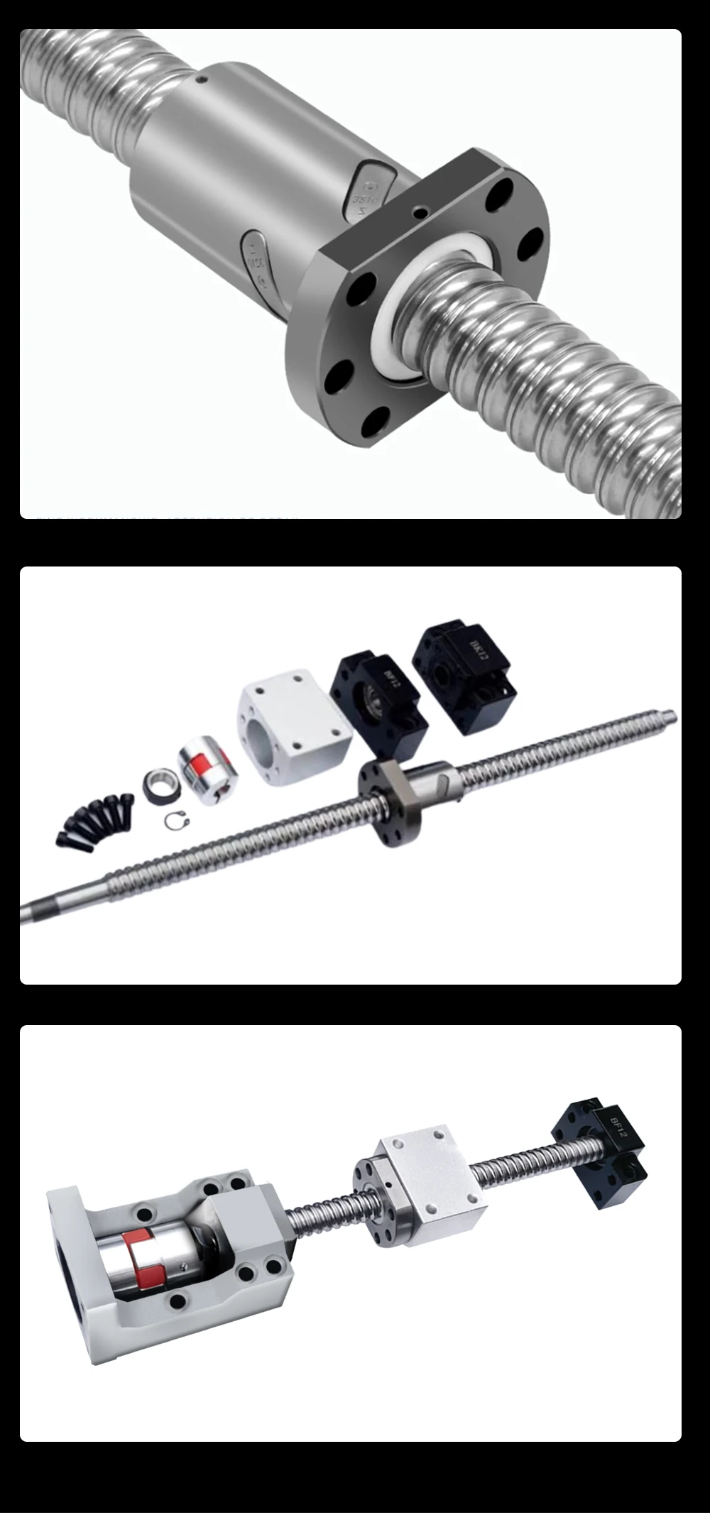 Kugelumlaufspindel-Set SFU1605/1604/1610 RM1605 100 mm-1150 mm + HM12-57 HM12-60 für Nema23/24 Aluminium BF12 + Kupplung + DSG16H für CNC-Teile – Detail 18