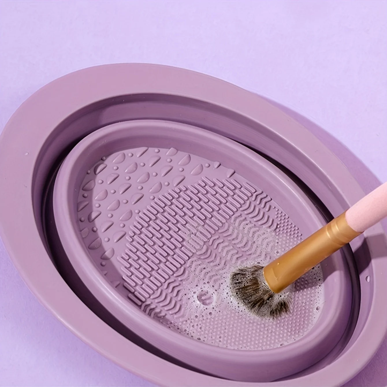 Bol de nettoyage pour pinceaux de maquillage en silicone - Sans rayures, sans électricité, tampon de lavage pour pinceaux de maquillage, bol de nettoyage pour pinceaux de maquillage