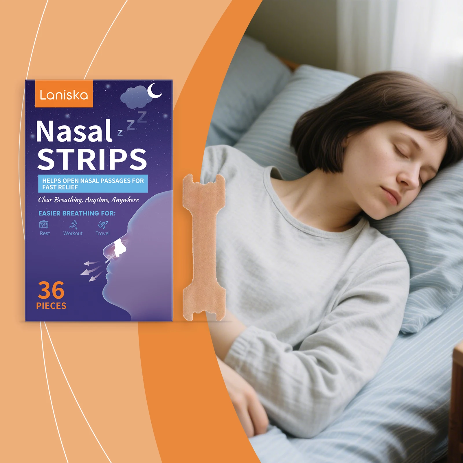 مكافحة الشخير بقع تخفيف أنف خانق تعزيز التنفس السلس شرائط الأنف الصحيح تحسين جودة النوم وقف الشخير ملصقات