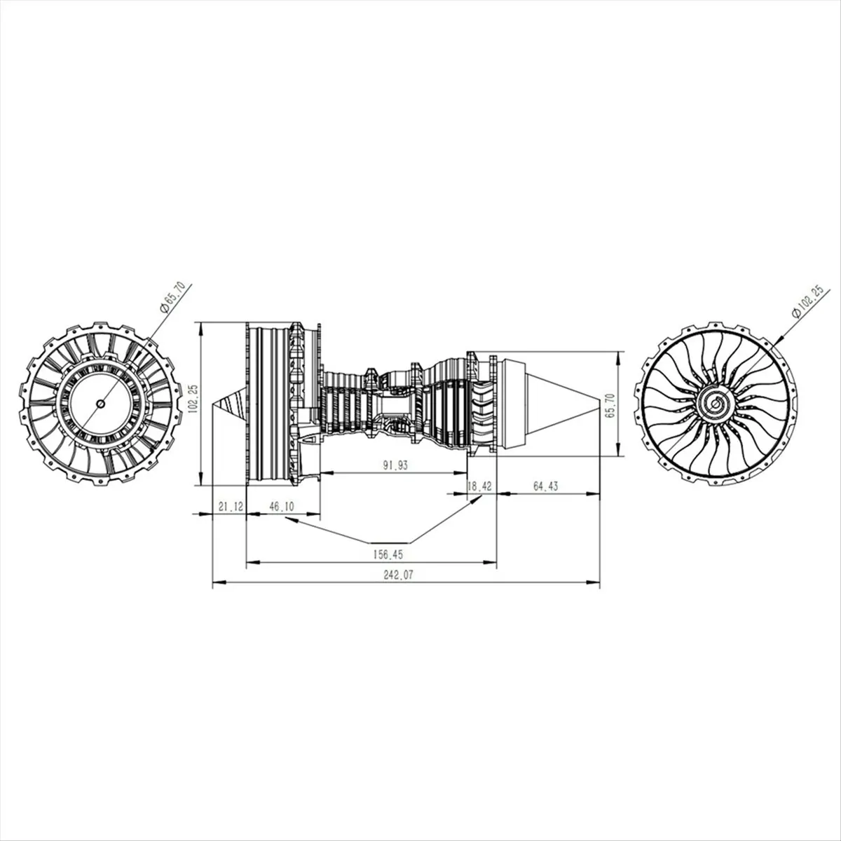 CH◆☆§25CM TR-900 Turbofan Engine Model High Aviation Fan Collectible Static Display Ornament~HOT SALE