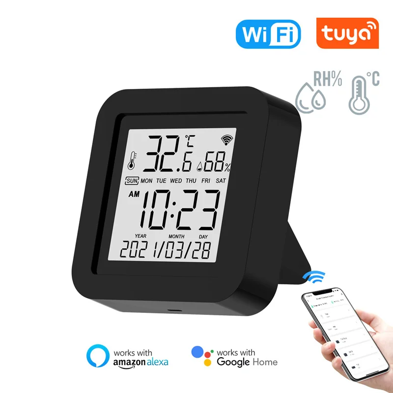 

Tuya Wifi Intelligent APP Infrared Controller IR Universal Remote+Temperature and Humidity LCD Screen Display Voice Control