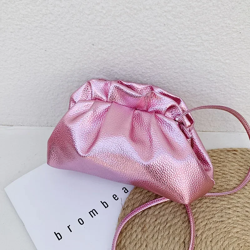 2024 Luxurious Gold For Women Leather Hobos Retro Cloud Crossbody Small PhoneDesign Clutch Clip bag Female Bolsa