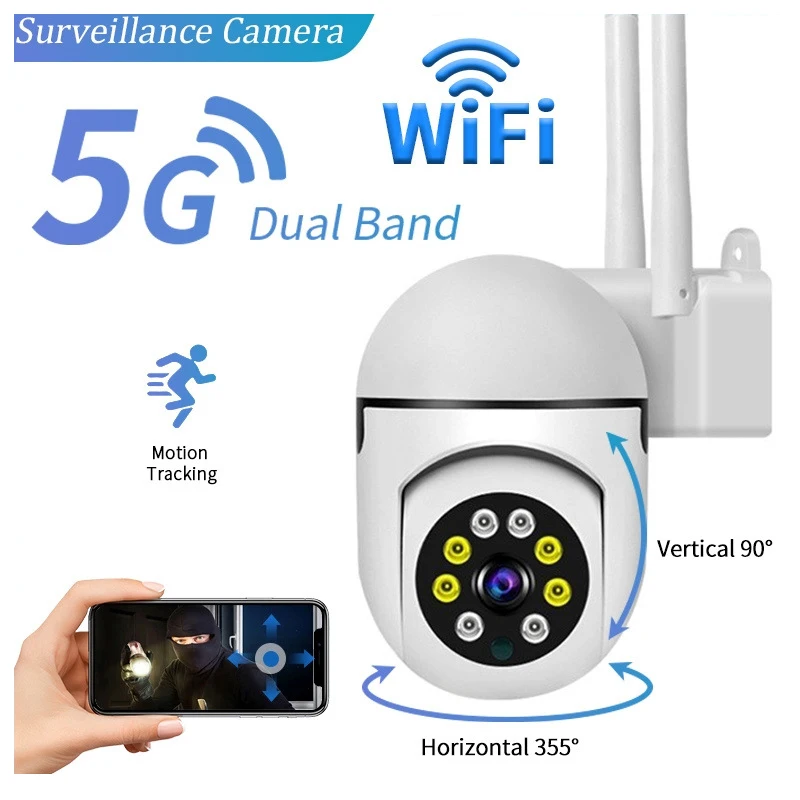 

PTZ Security Cameras Wireless Outdoor 5G WiFi,1080P Home Security Camera Indoor,Spotlight & Siren,Color Night Vision,2-Way Talk