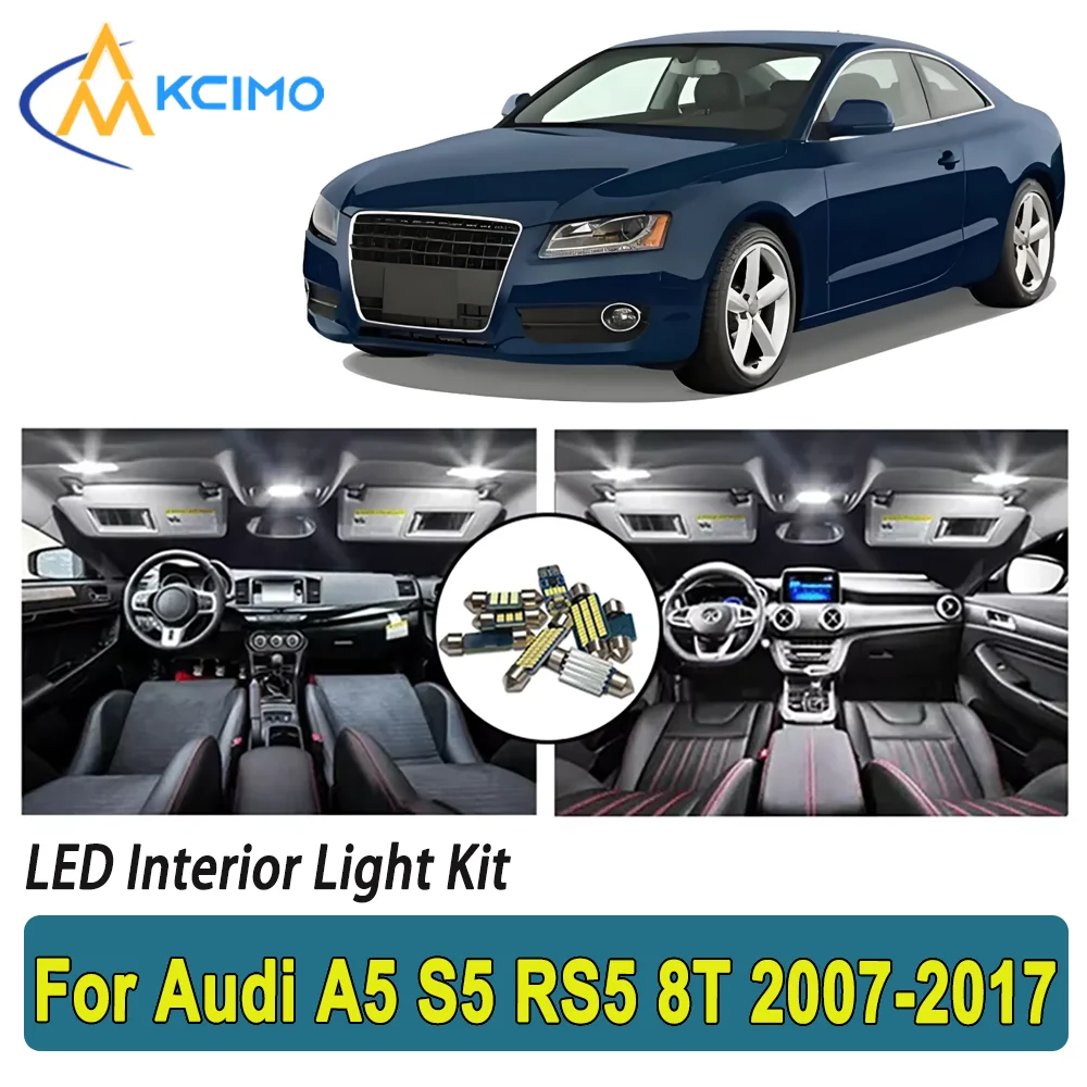 

New Light Bulb For Audi A5 S5 RS5 8T (2007-2017) Premium Bright LED Interior Dome Map Trunk Light Kit Car Led Lamps Car LED