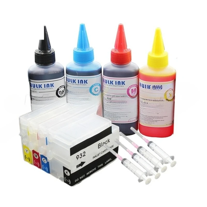 For HP 932 933  Ink Cartridge Replacement For HP 6100 6600 6700 7110 7610 7612 Printer With 4X100ML Ink