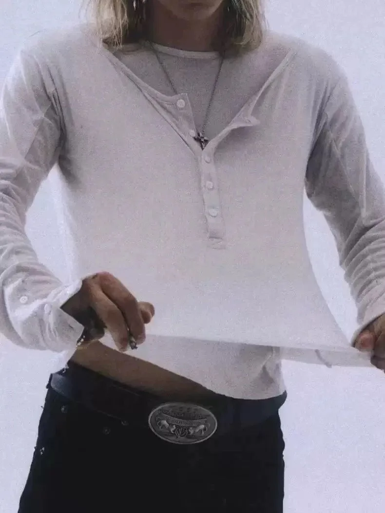 

Двухслойная рубашка с круглым вырезом и приталенным кроем No Faith Studios 24ss, черно-белая, двухцветная