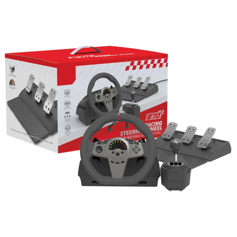 عجلة سباق الألعاب مع دواسة ومحول 270 درجة عجلة قيادة السباق Simracing PC عجلة القيادة لسلسلة PS4 Xbox X/S