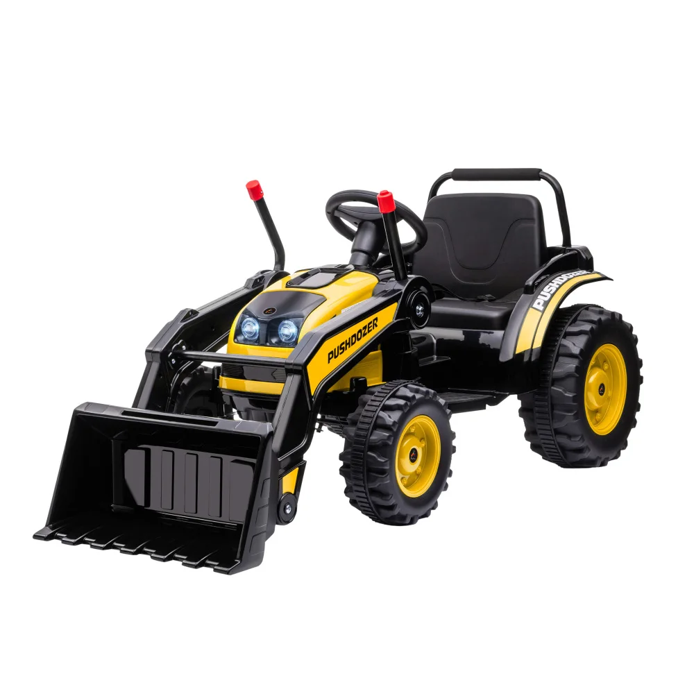 6V Kids Ride on Excavator, Bulldozer, Electric Construction Vehicle, Rechargeable Battery Powered Truck with Adjustable Bucket