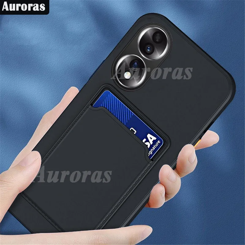 

Auroras For Honor 90 Pro Case Deluxe Wallet Card Pocket Shockproof Soft Silicone Shell For Honor 90 Lite Back Cover