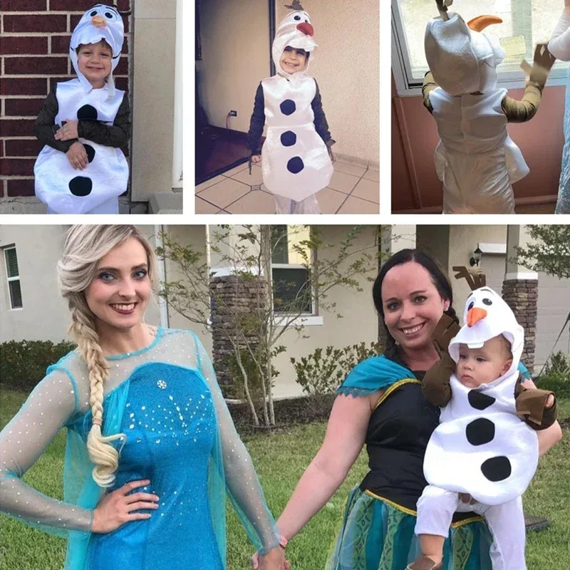 Cartoon Cute Olaf Plush Costume For Toddler Kids Classic Character Cosplay Carnival Halloween Christmas Dress Up Gift