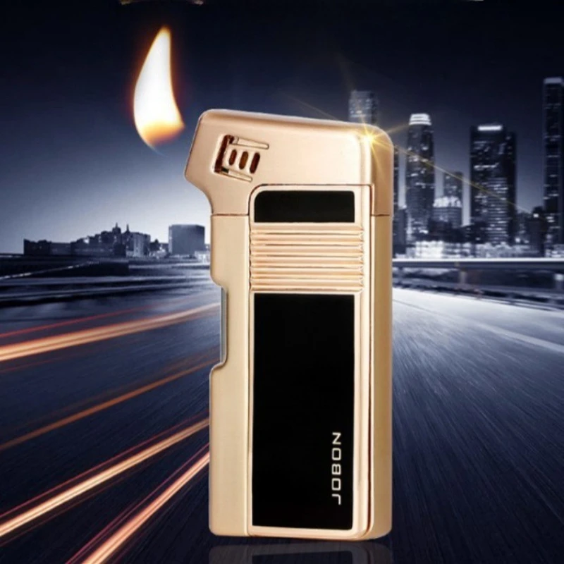 Jobon Inflatable Lighter with Cigarette Knife Press Stick Through Needle Oblique Fire Lighter Retro Pipe Special Multifunctional