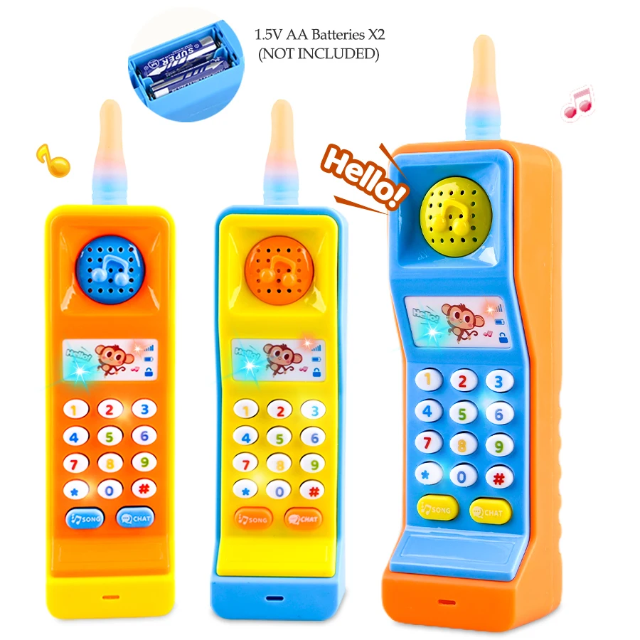 Mobile Phone Toys, Smart Phone Music Light Sound Pretend Play Baby Learning Smartphone Toy Gifts for Kids not include battery