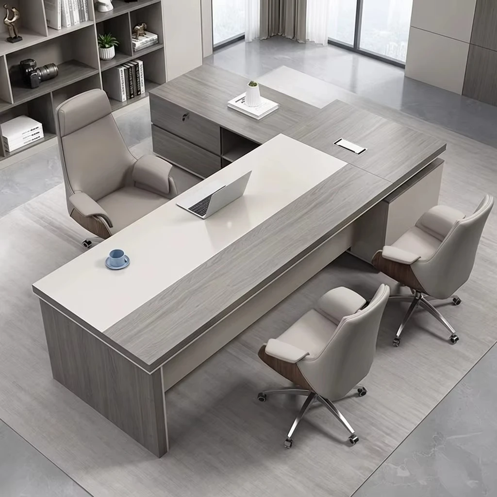 Light Luxury Simple Modern Boss Office Desk Chair Set Contemporary High-End Durable Executive Bedroom Furniture Adjustable