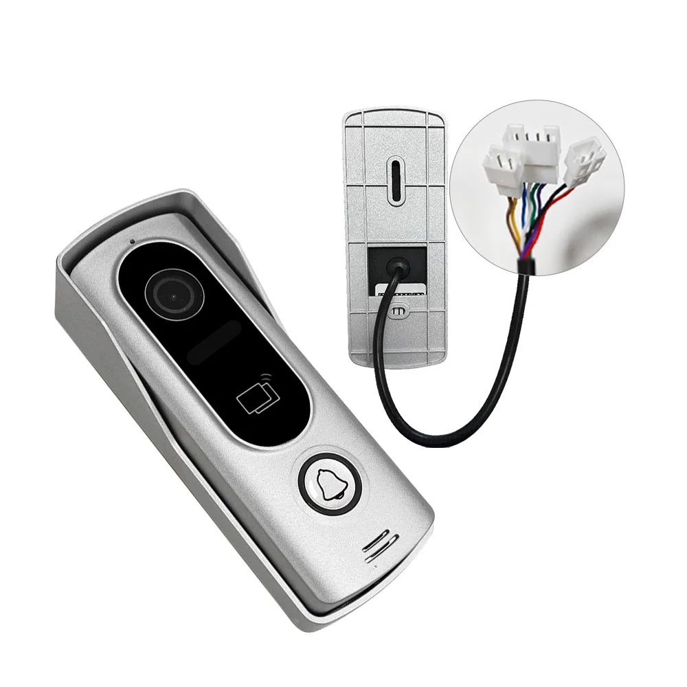 Tuya app 7 Polegada ips wifi vídeo porteiro telefone da porta de segurança em casa visor swipe cartão visual campainha 120 graus câmera da porta