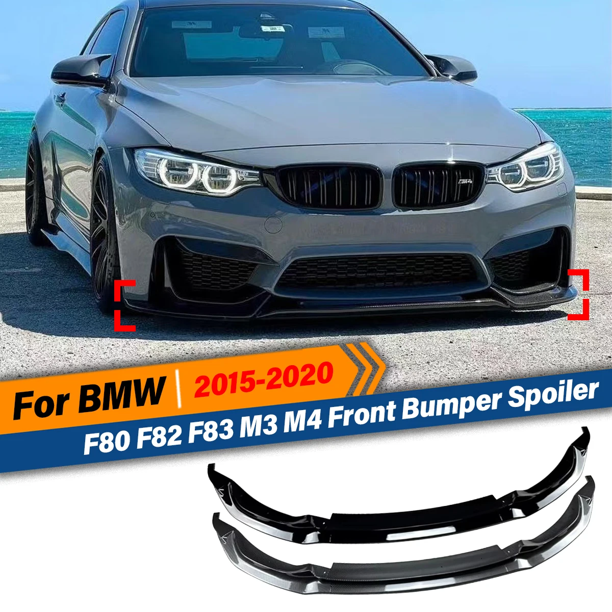 

For Bmw F80 F82 F83 M3 M4 2015 2016 2017 2018 2019 2020 Front Bumper Lip Splitter Guard Protector Spoiler Sport Style Body Kits