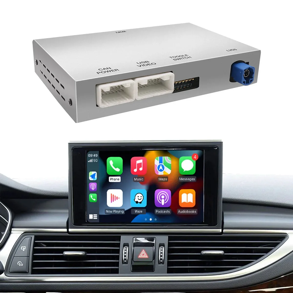 Autoabc Wired/Wireless CarPlay & Android Auto Player Multimedia Car Radio A3 A4 Q2 Q7