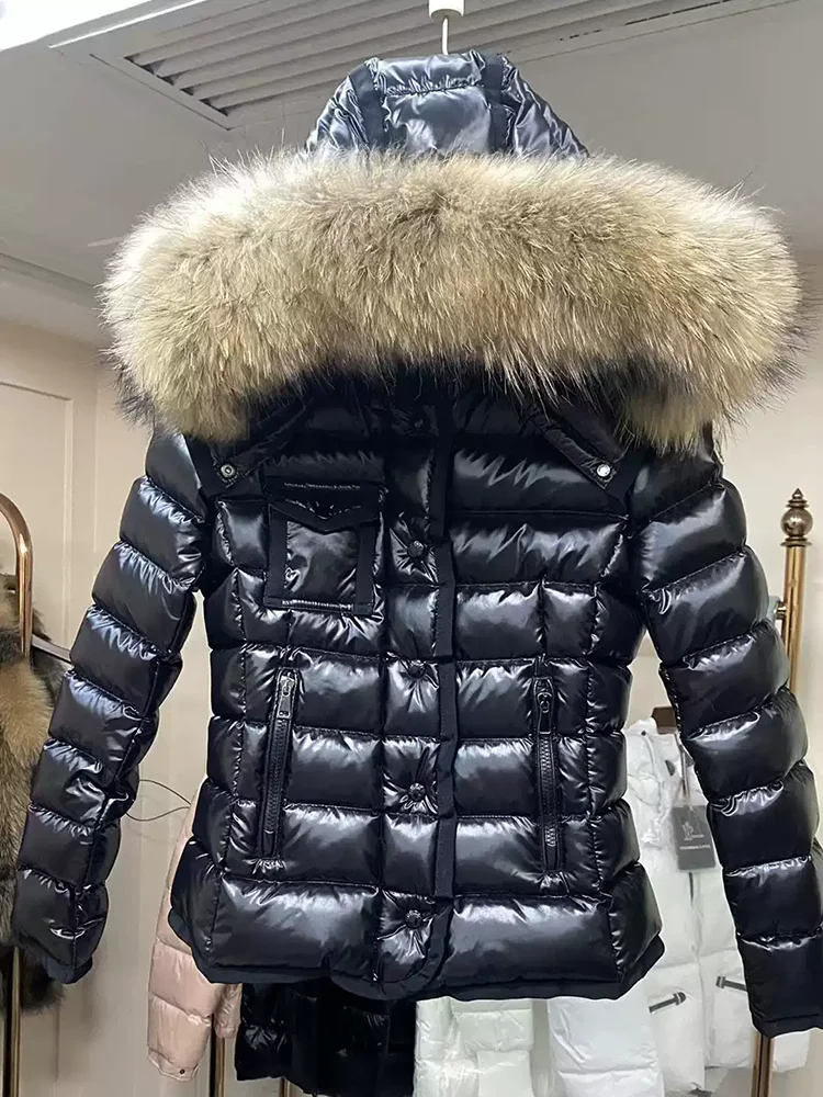 

Winter New Style Yong Lijia Short And Medium Length Women's down Jacket Hat Collar Black Outerwear Slim Fit Casual Style