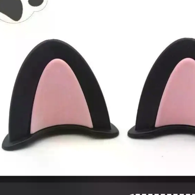 1 Pair Cute Soft ABS Bear Ear Helmet Decorations Adorable Look Easy To Install