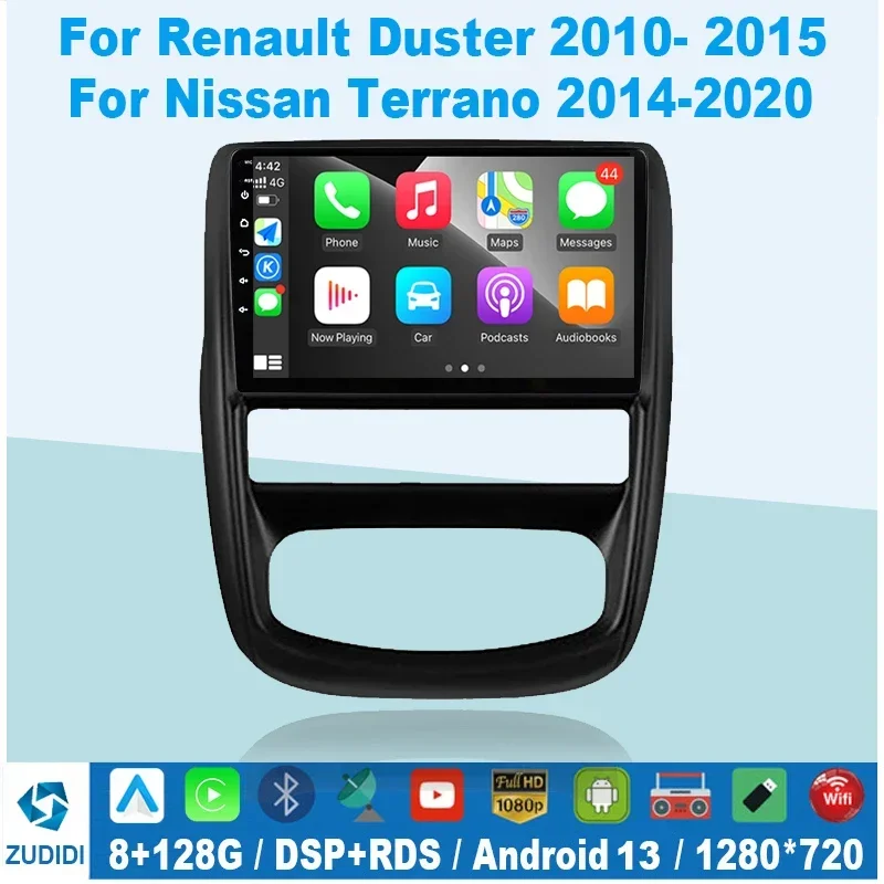 

2 din Android 13 Автомобильный радиоприемник Android Auto Мультимедийный видеоплеер для Renault Duster 1 2010-2015 Carplay 4G 2din авторадио Wi-Fi